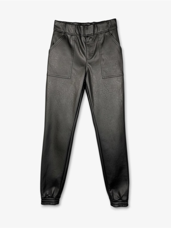 SPANX Pants - Spanx Leather Like Joggers Black S Tummy Control Pull On Pants